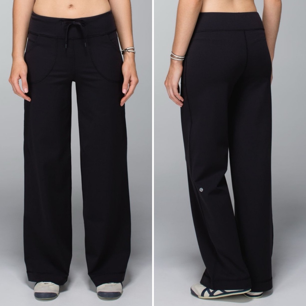 Wide-Leg Black Drawstring Lounge Pants